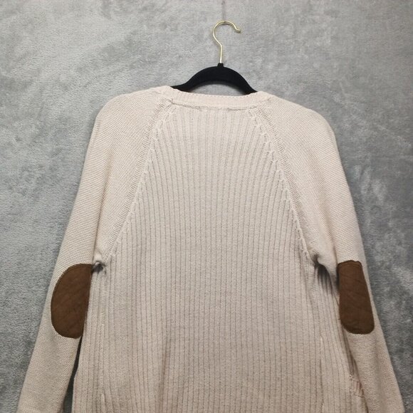 RDI Cardigan Sweater SMALL(4-6)Women Pullover Fall Solid Ivory Knit Cotton Blend - Picture 12 of 15